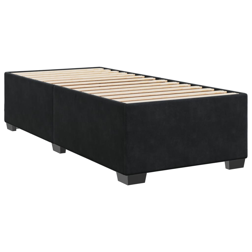 Box spring krevet s madracem crni 90x200 cm baršunasti