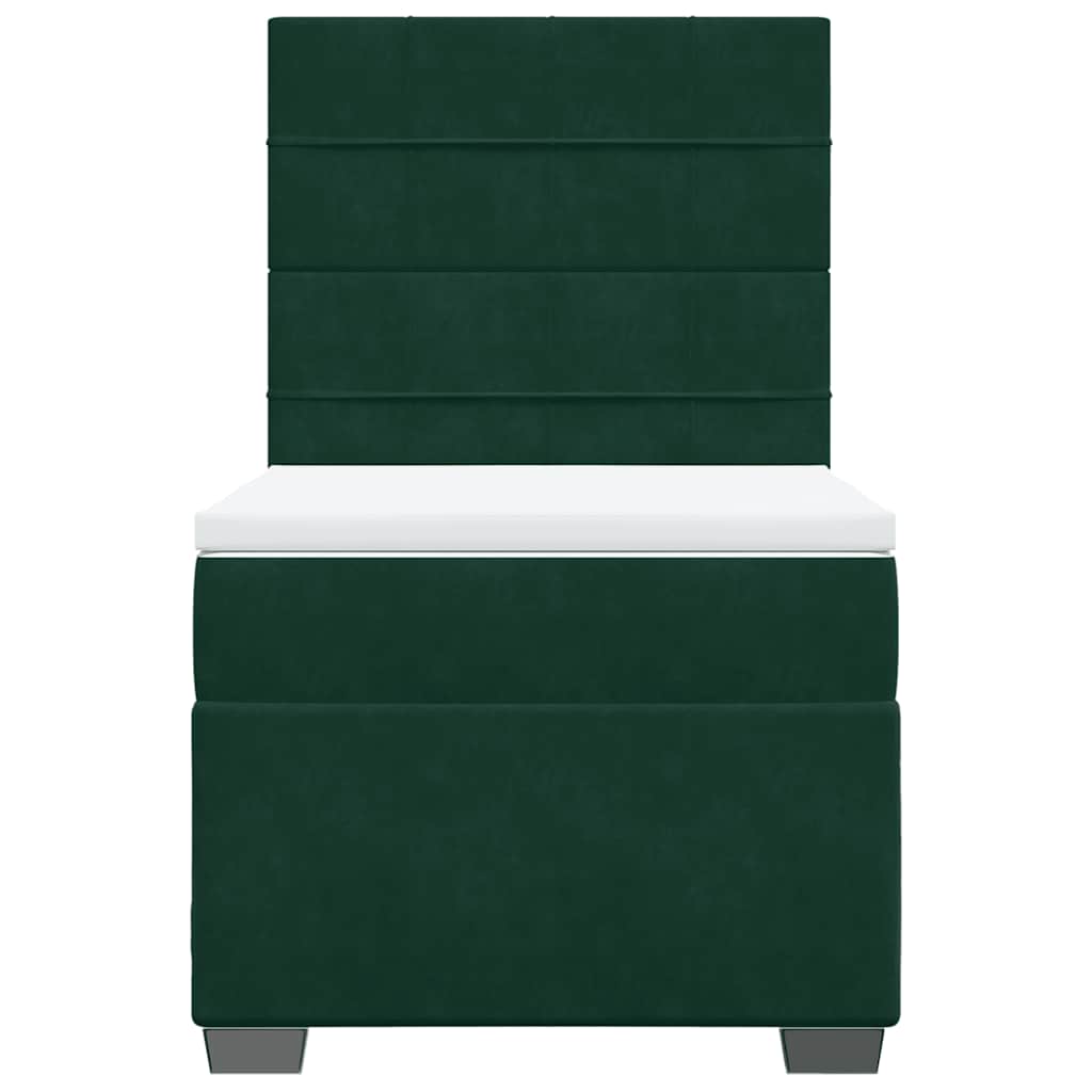 Box spring krevet s madracem tamnozeleni 100x200 cm baršunasti