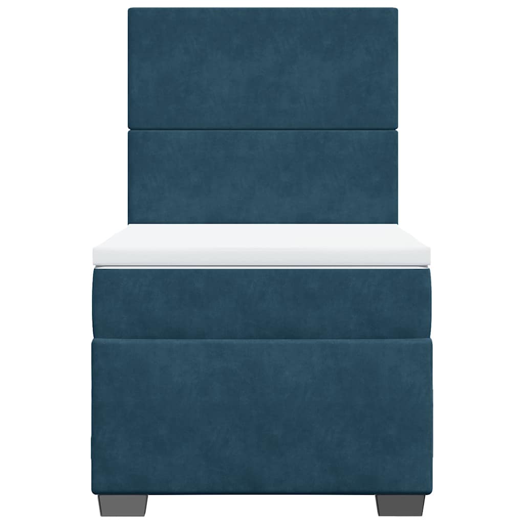Box spring krevet s madracem plavi 100x200 cm baršunasti