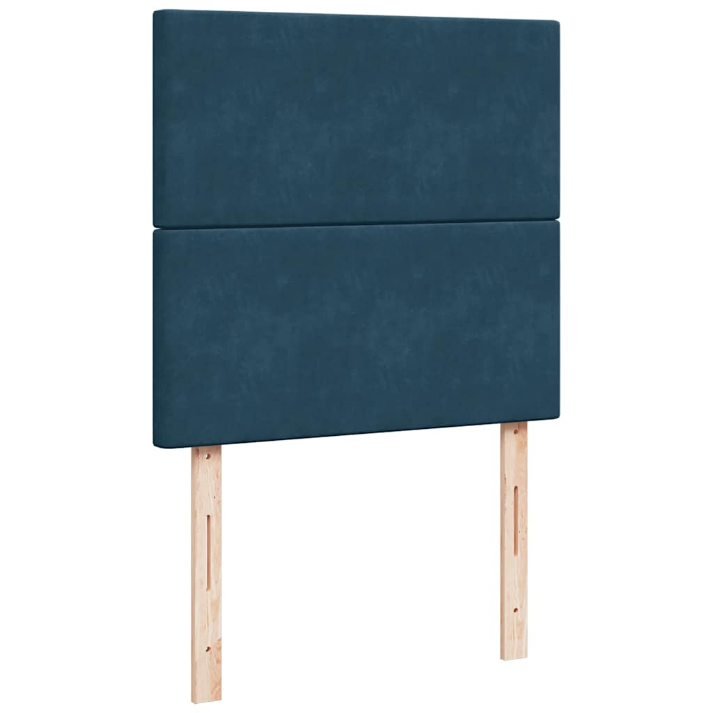 Box spring krevet s madracem plavi 100x200 cm baršunasti