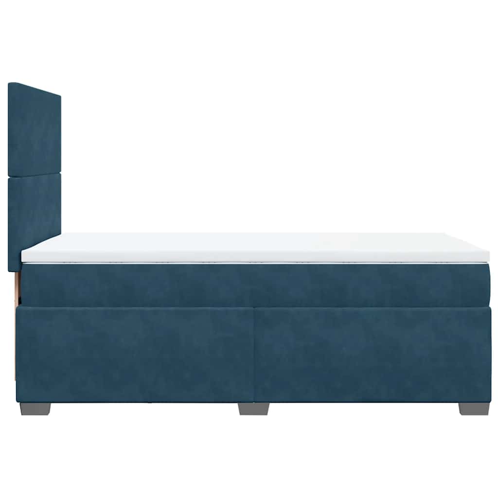Box spring krevet s madracem plavi 100x200 cm baršunasti
