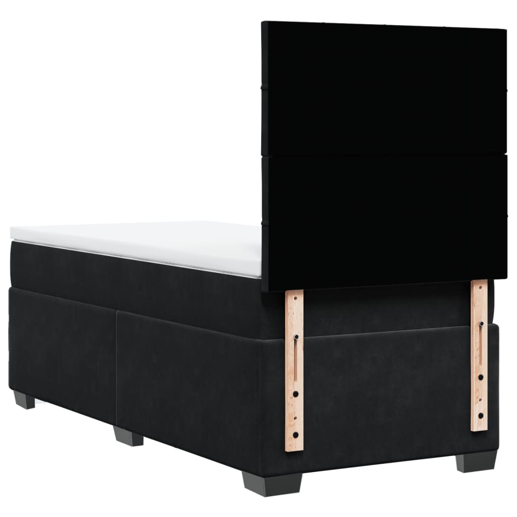 Box spring krevet s madracem crni 100x200 cm baršunasti