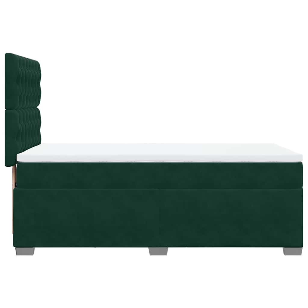 Box spring krevet s madracem tamnozeleni 100x200 cm baršunasti