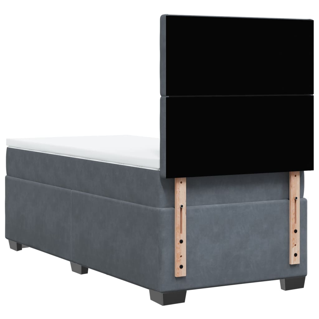 Box spring krevet s madracem tamnosivi 100x200 cm baršunasti