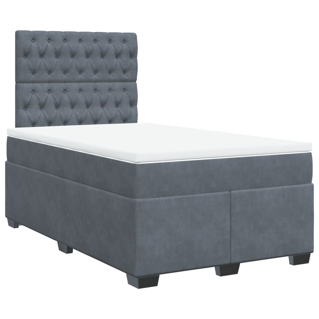 Krevet box spring s madracem tamnosivi 120 x 190 cm baršun