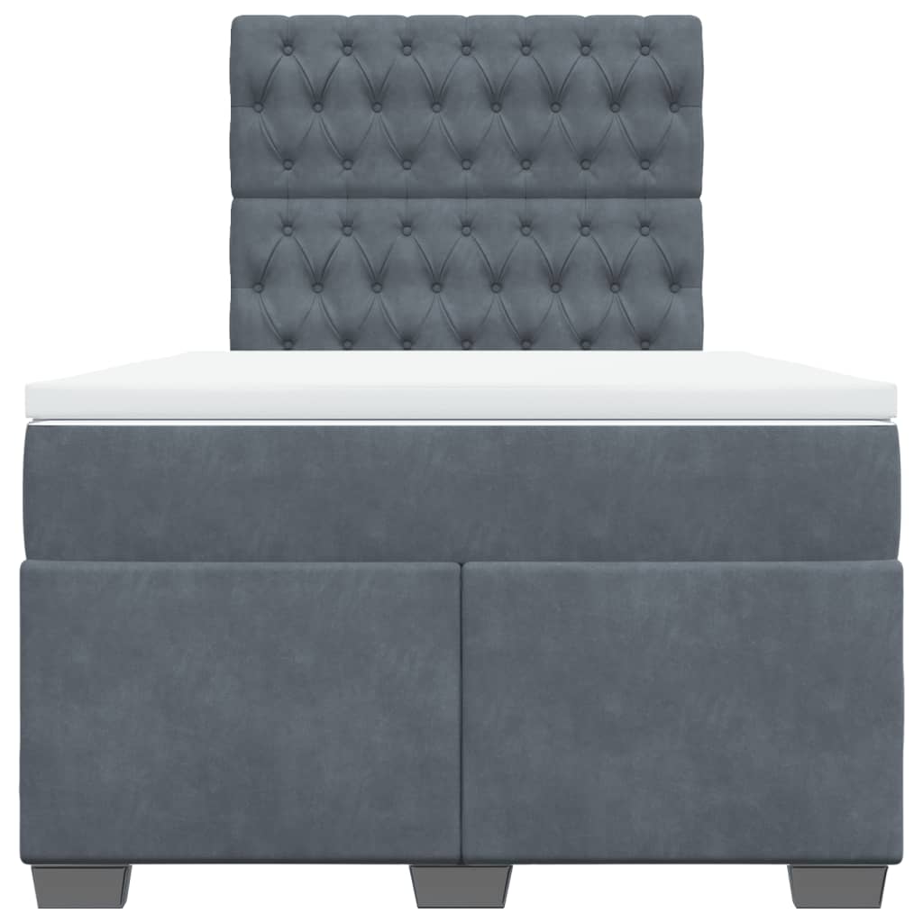 Krevet box spring s madracem tamnosivi 120 x 190 cm baršun