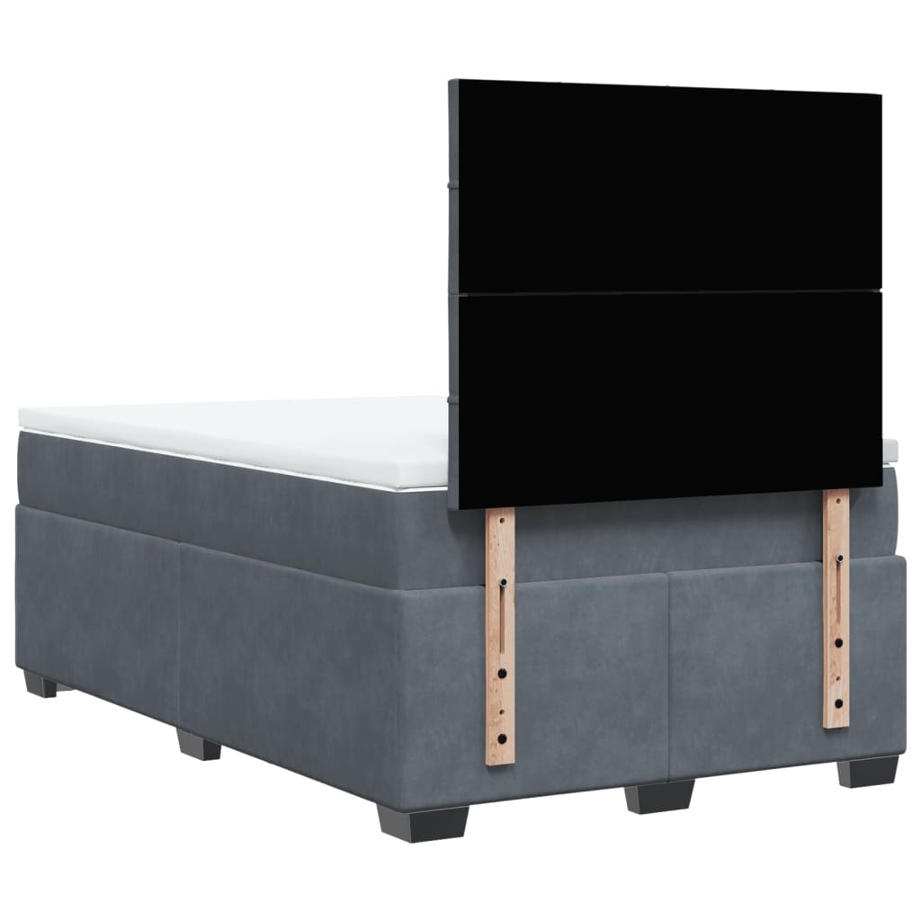 Krevet box spring s madracem tamnosivi 120 x 190 cm baršun