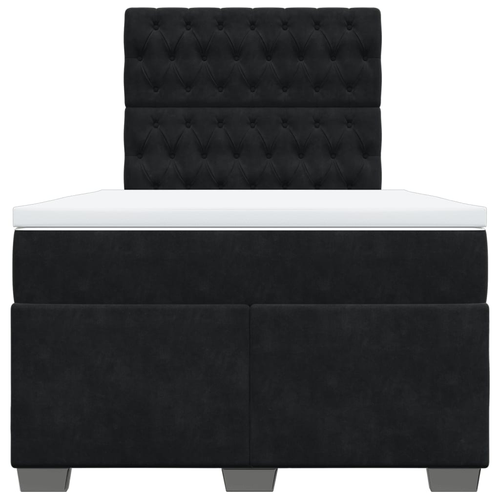 Krevet box spring s madracem crni 120 x 190 cm baršunasti