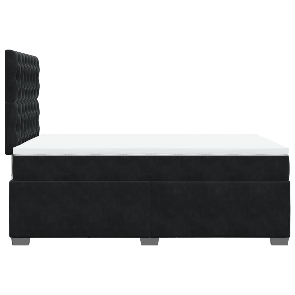 Krevet box spring s madracem crni 120 x 190 cm baršunasti