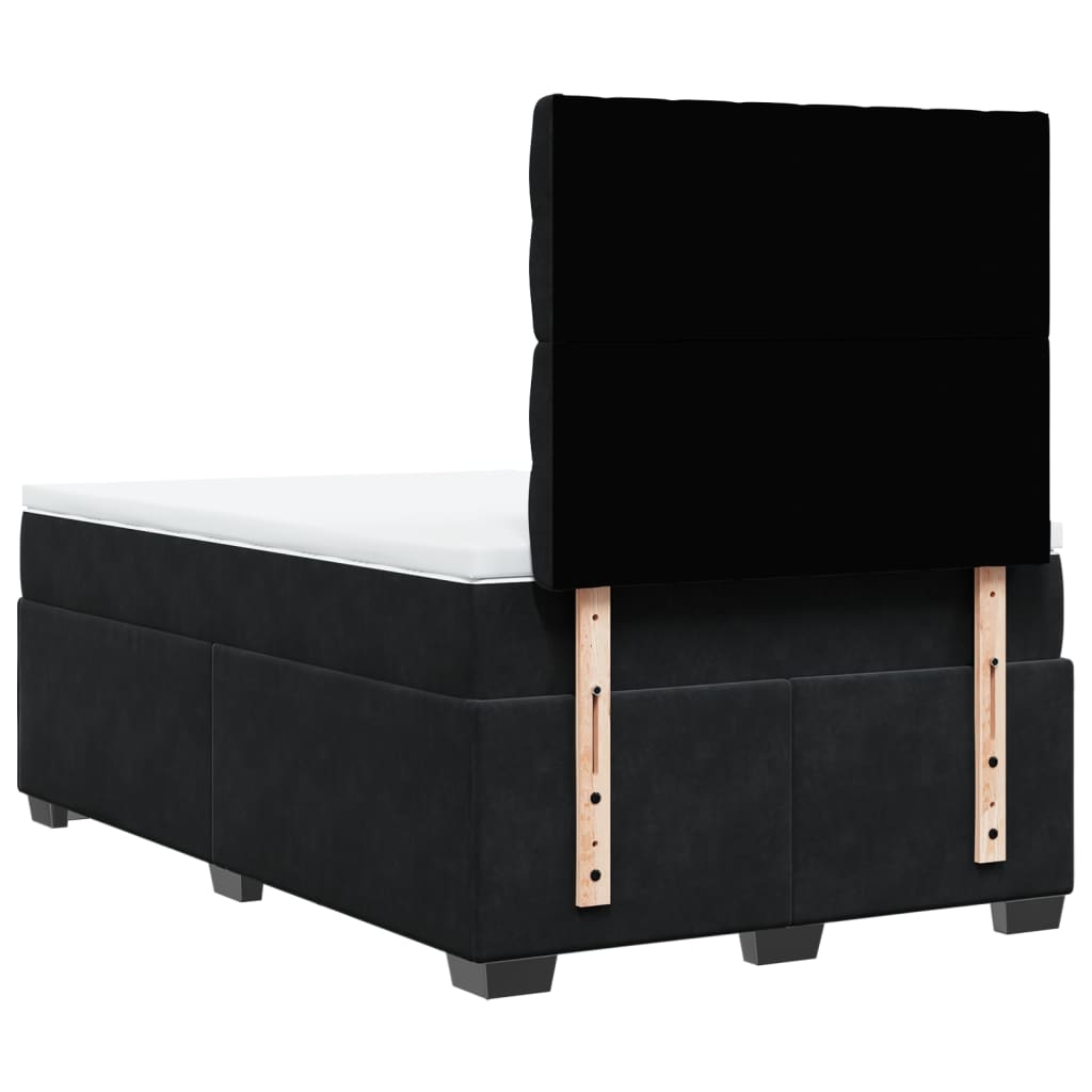 Krevet box spring s madracem crni 120 x 190 cm baršunasti