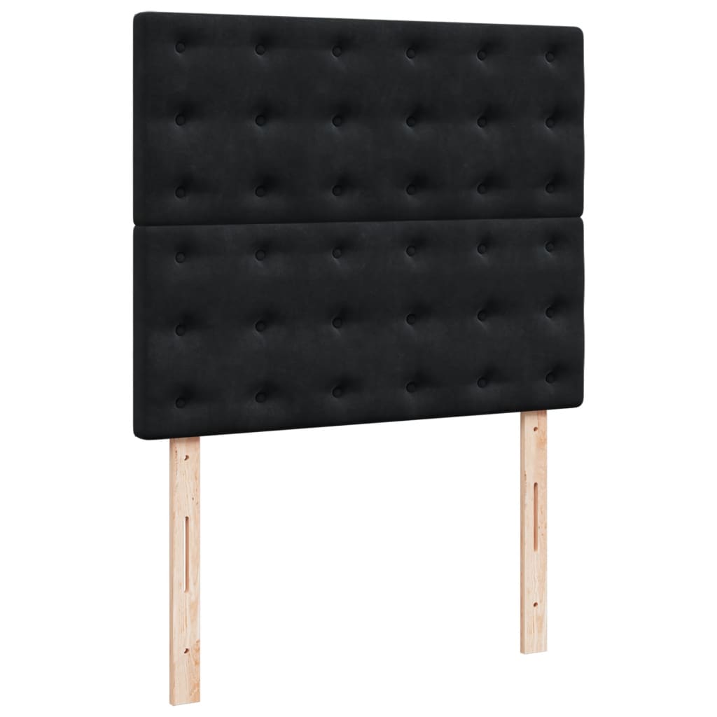 Krevet box spring s madracem crni 120 x 190 cm baršunasti
