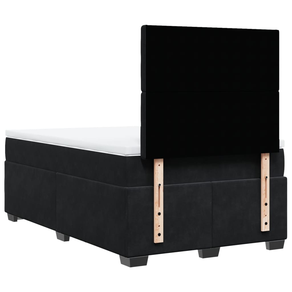 Krevet box spring s madracem crni 120 x 190 cm baršunasti