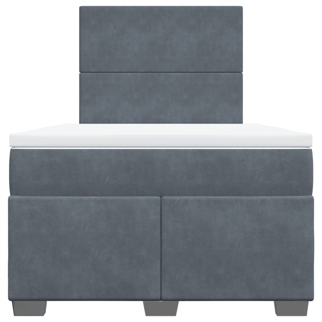 Box spring krevet s madracem tamnosivi 120 x 200 cm baršunasti