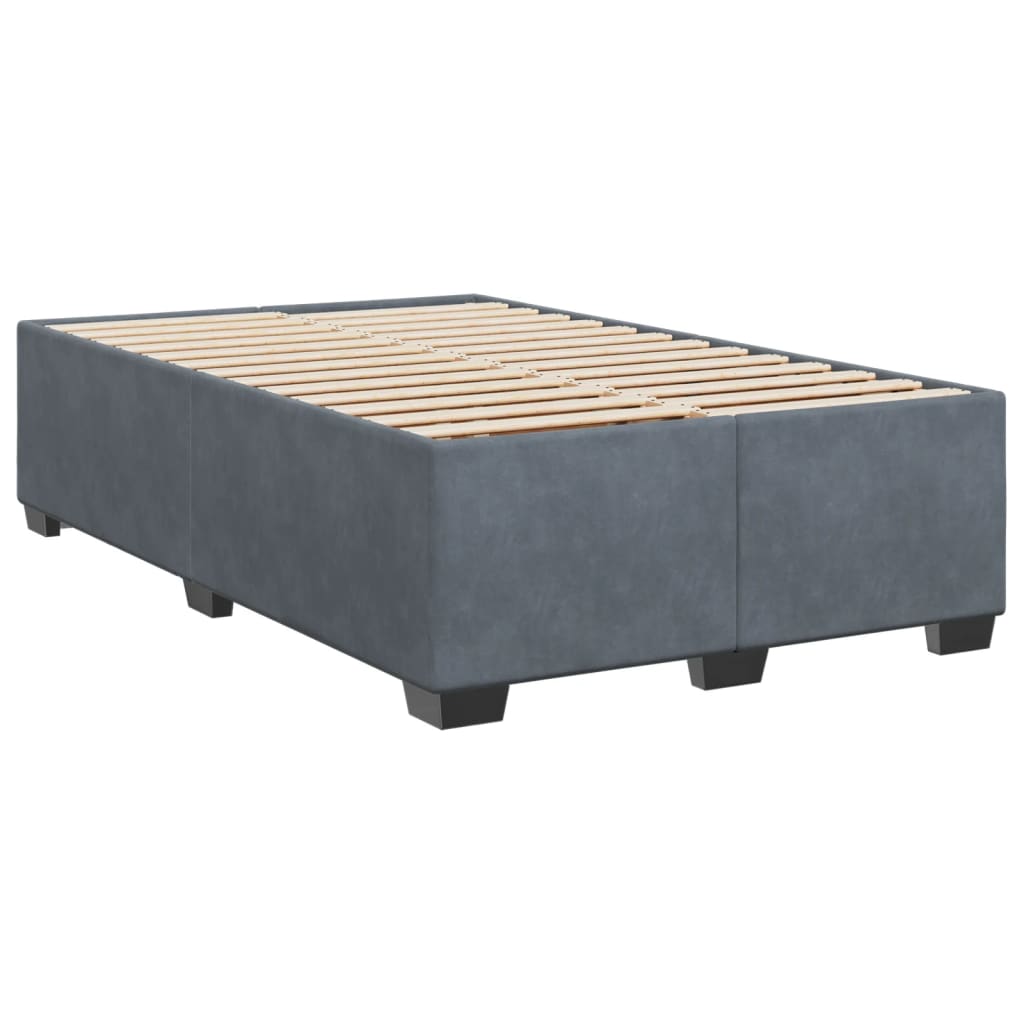 Box spring krevet s madracem tamnosivi 120 x 200 cm baršunasti