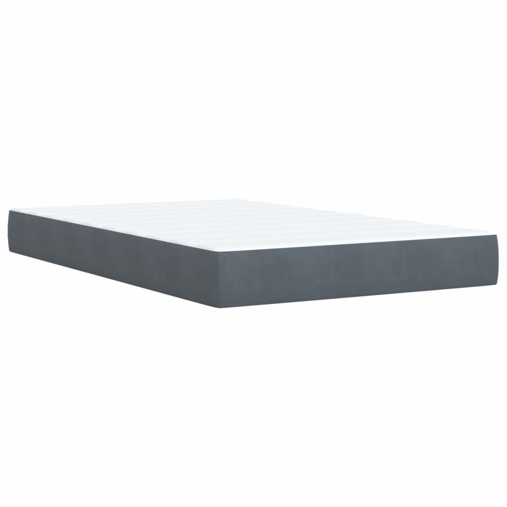Box spring krevet s madracem tamnosivi 120 x 200 cm baršunasti