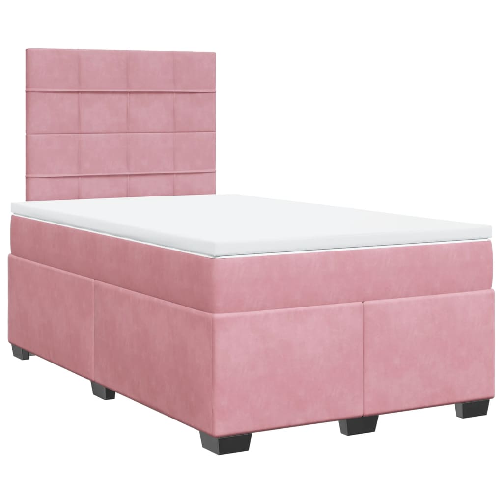 Box spring krevet s madracem ružičasti 120 x 200 cm baršunasti