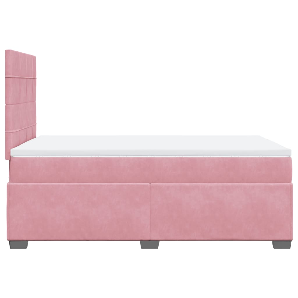Box spring krevet s madracem ružičasti 120 x 200 cm baršunasti