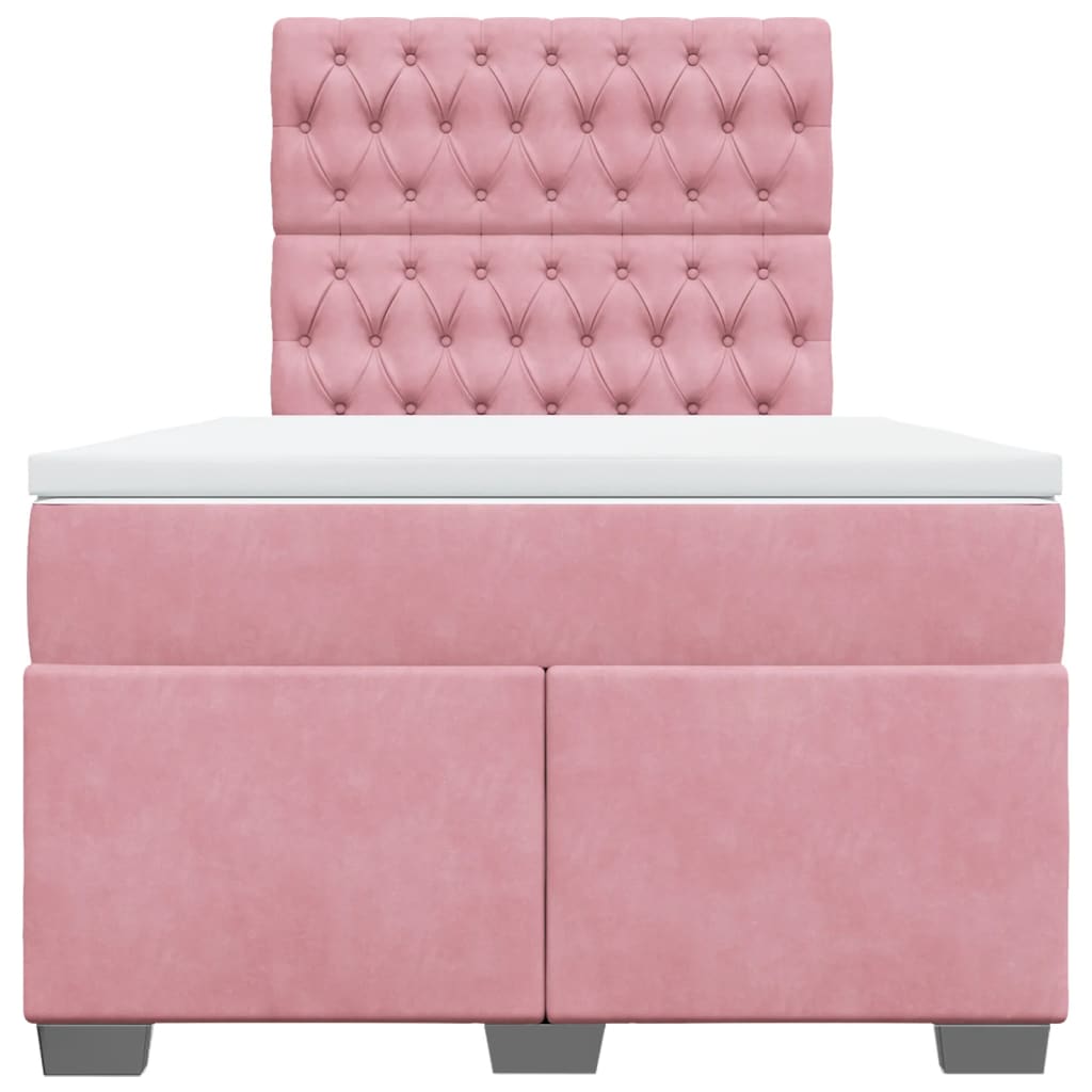 Box spring krevet s madracem ružičasti 120 x 200 cm baršunasti