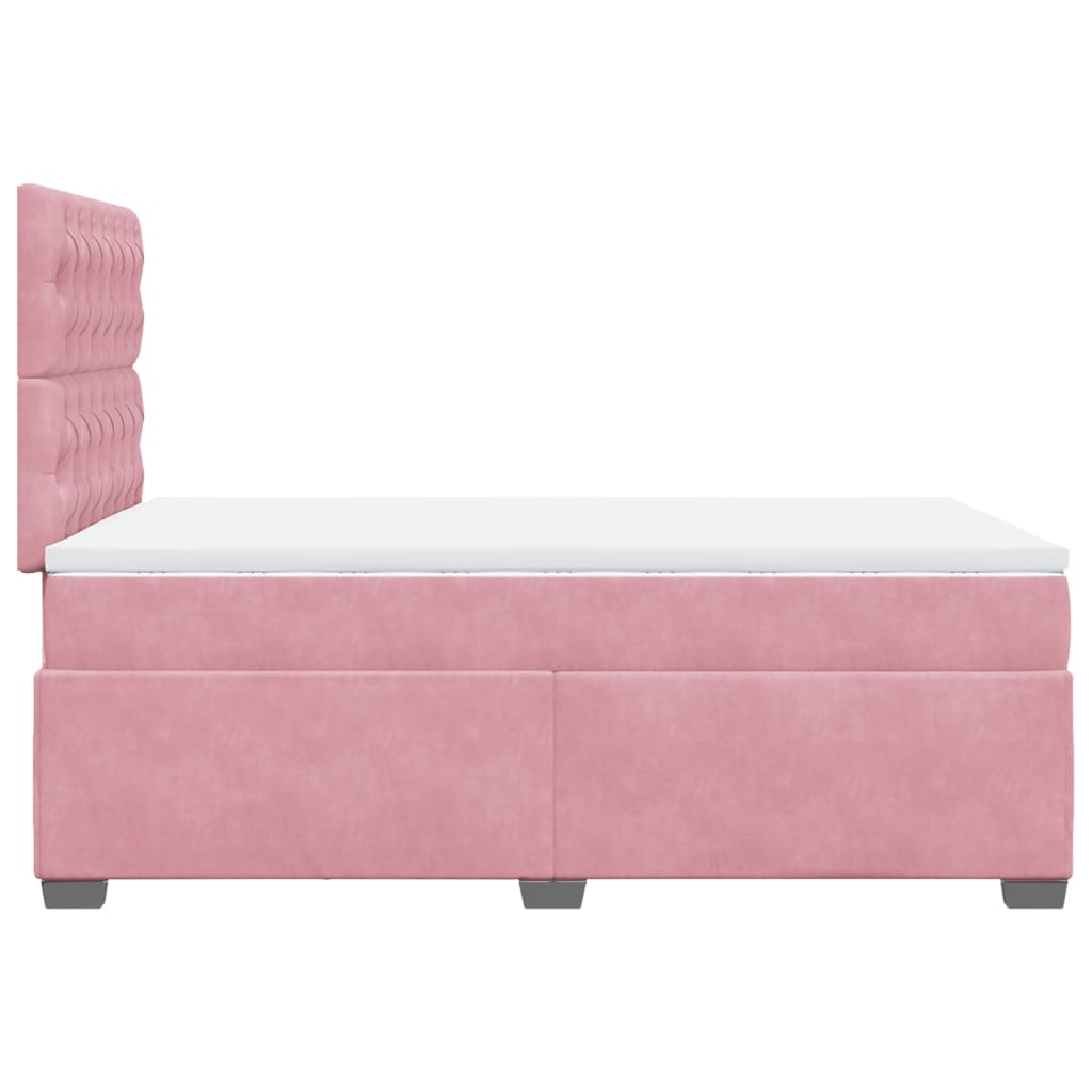 Box spring krevet s madracem ružičasti 120 x 200 cm baršunasti