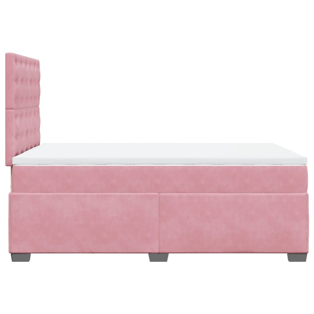Box spring krevet s madracem ružičasti 120 x 200 cm baršunasti