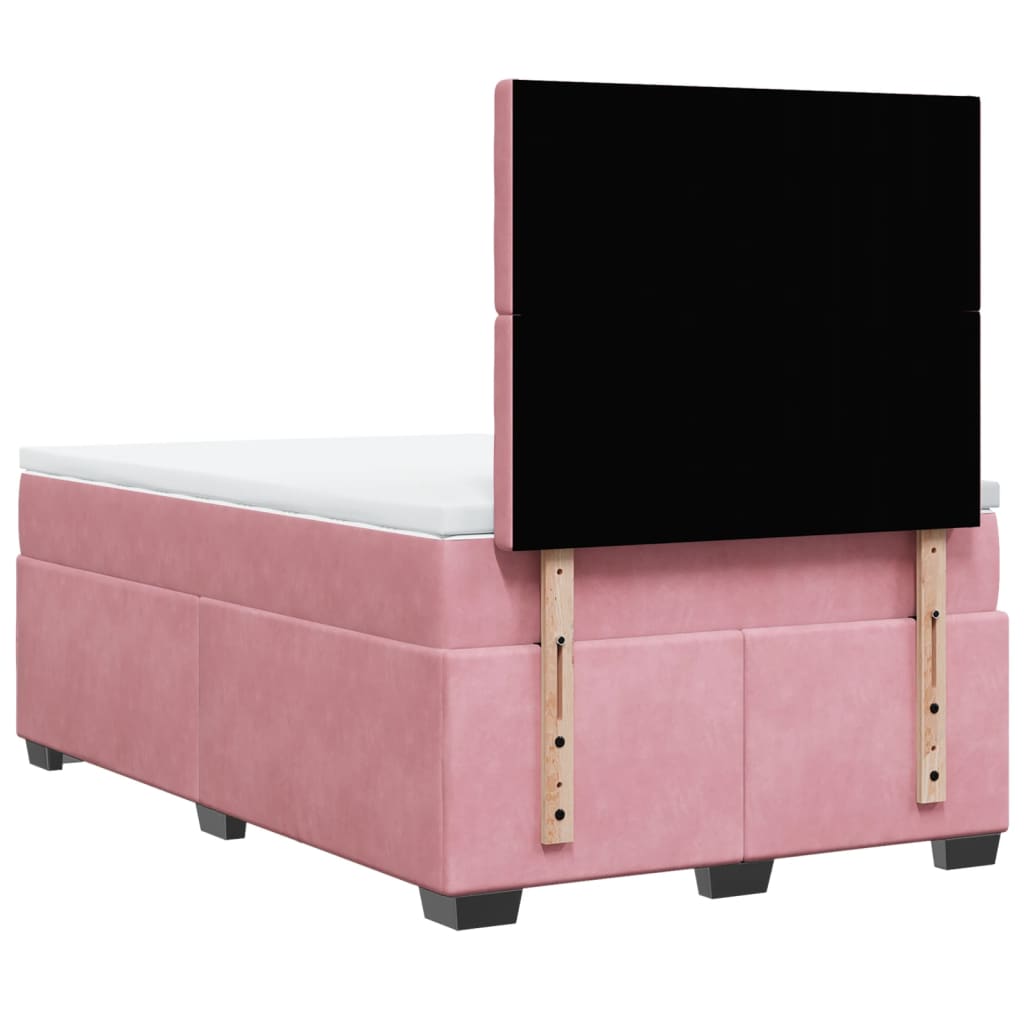 Box spring krevet s madracem ružičasti 120 x 200 cm baršunasti
