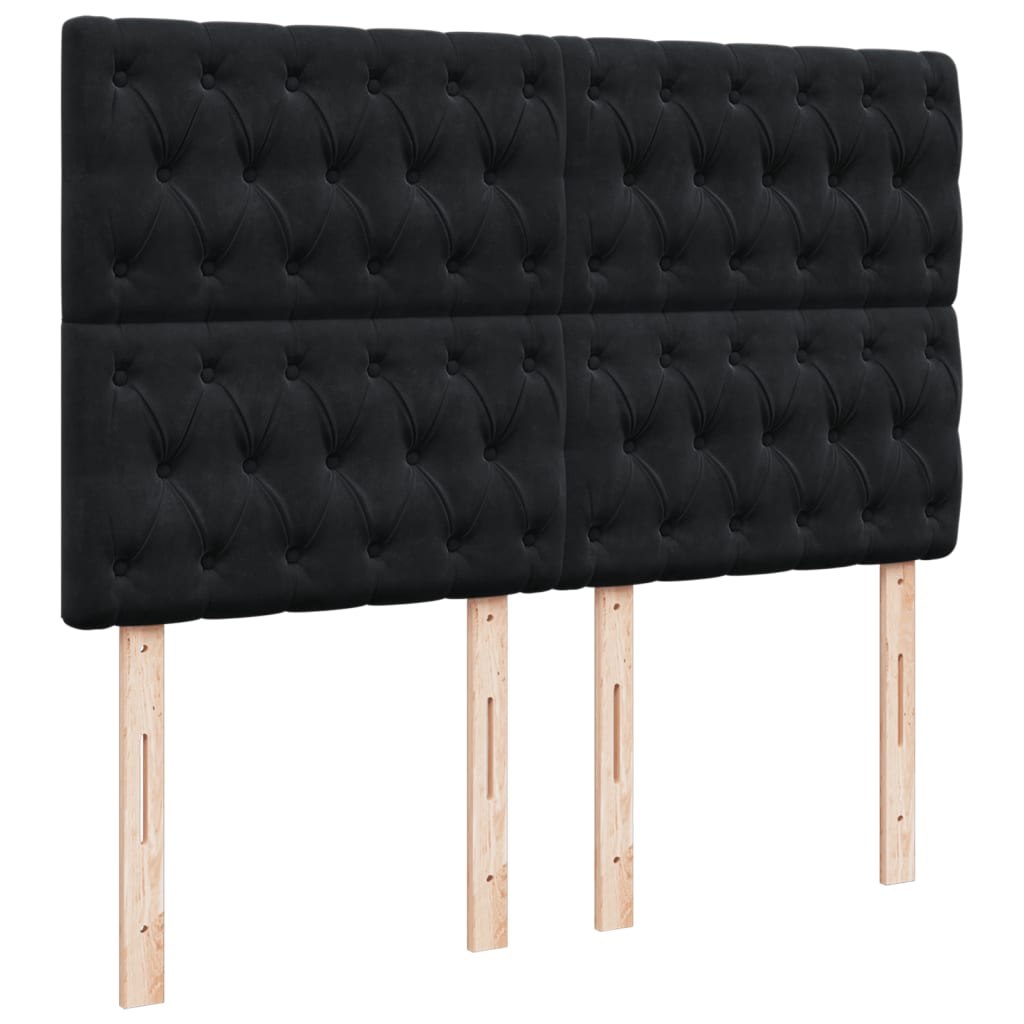 Krevet s oprugama i madracem crni 140x200 cm baršunasti