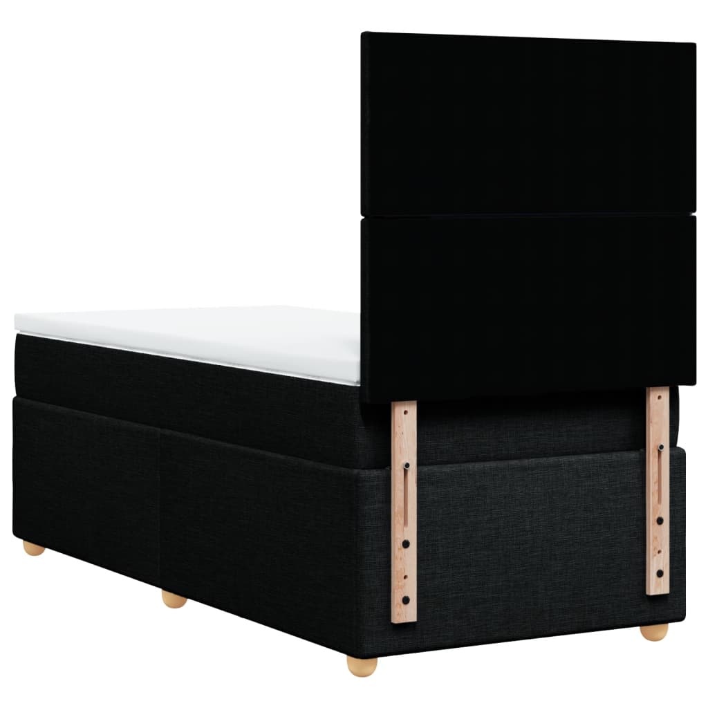 Box spring krevet s madracem crni 90x190 cm od tkanine