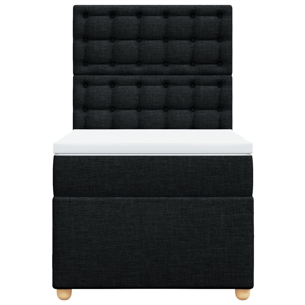 Box spring krevet s madracem crni 90x190 cm od tkanine