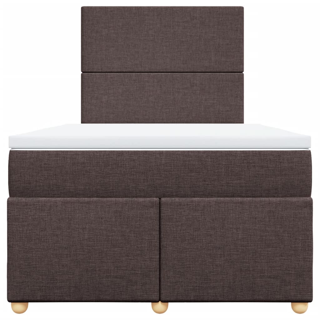 Krevet box spring s madracem tamnosmeđi 120 x 190 cm od tkanine