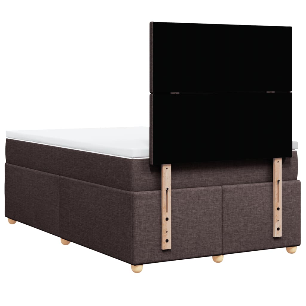 Krevet box spring s madracem tamnosmeđi 120 x 190 cm od tkanine