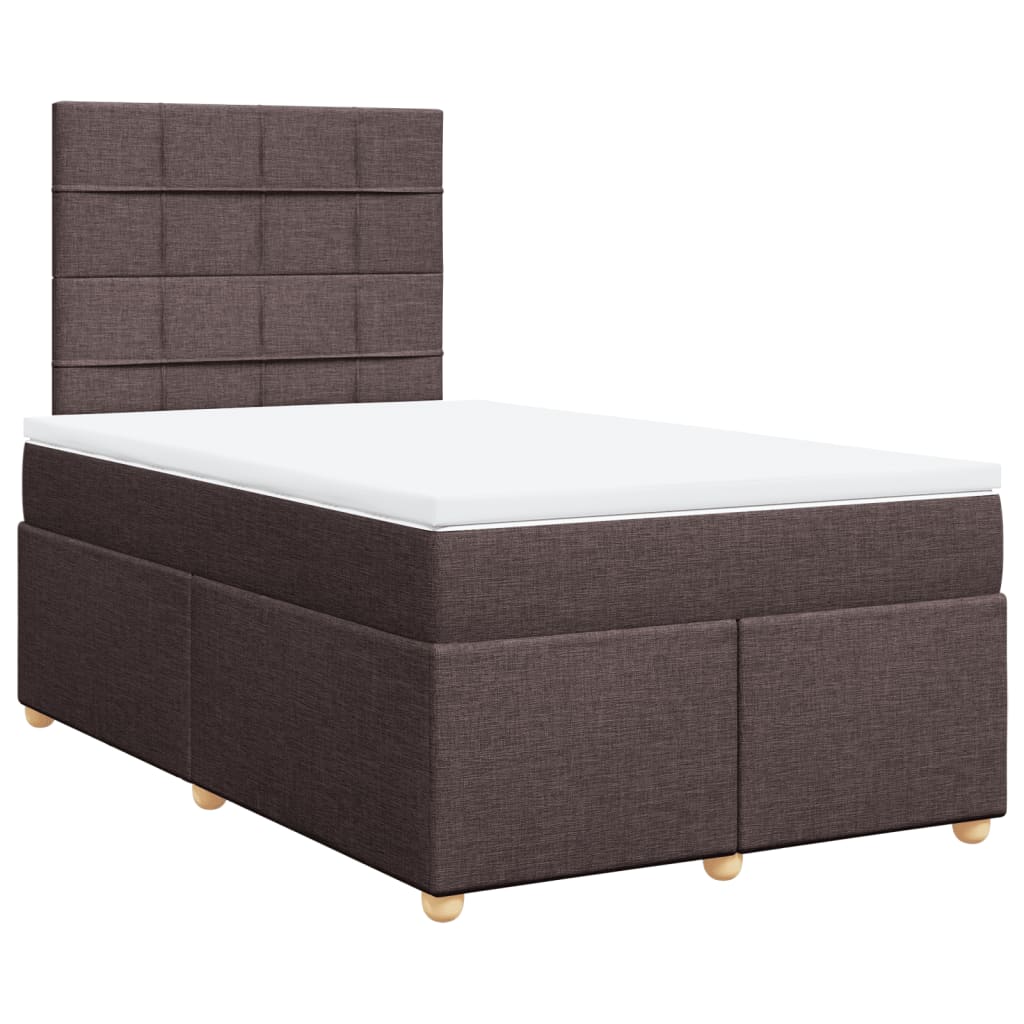 Krevet box spring s madracem tamnosmeđi 120 x 190 cm od tkanine