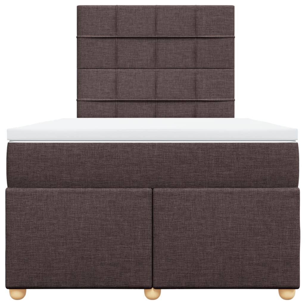Krevet box spring s madracem tamnosmeđi 120 x 190 cm od tkanine