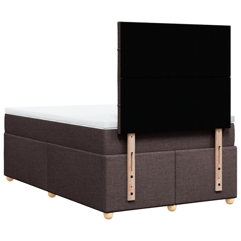 Krevet box spring s madracem tamnosmeđi 120 x 190 cm od tkanine
