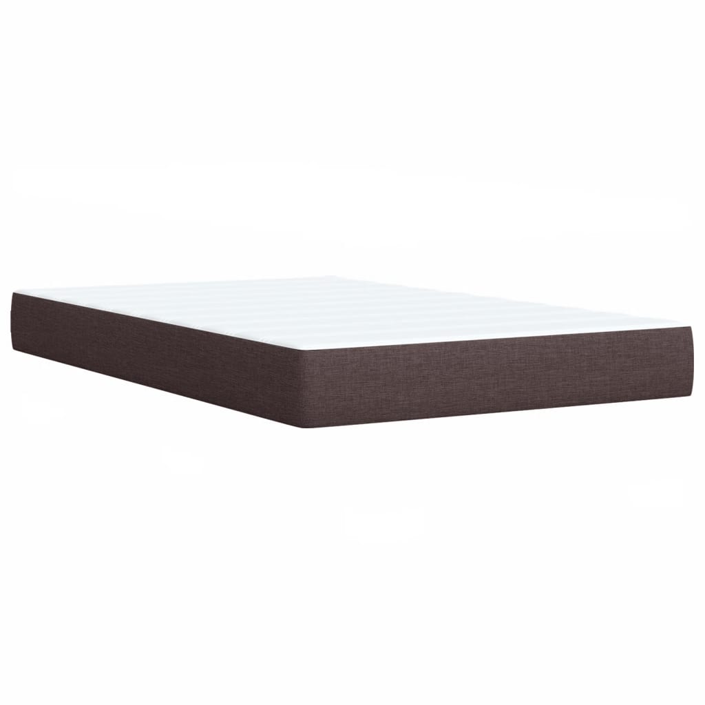 Krevet box spring s madracem tamnosmeđi 120 x 190 cm od tkanine