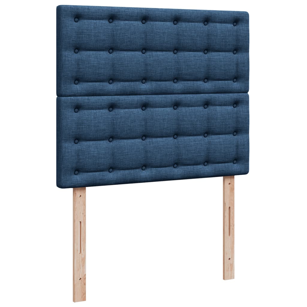Krevet s oprugama i madracem plavi 120 x 190 cm od tkanine