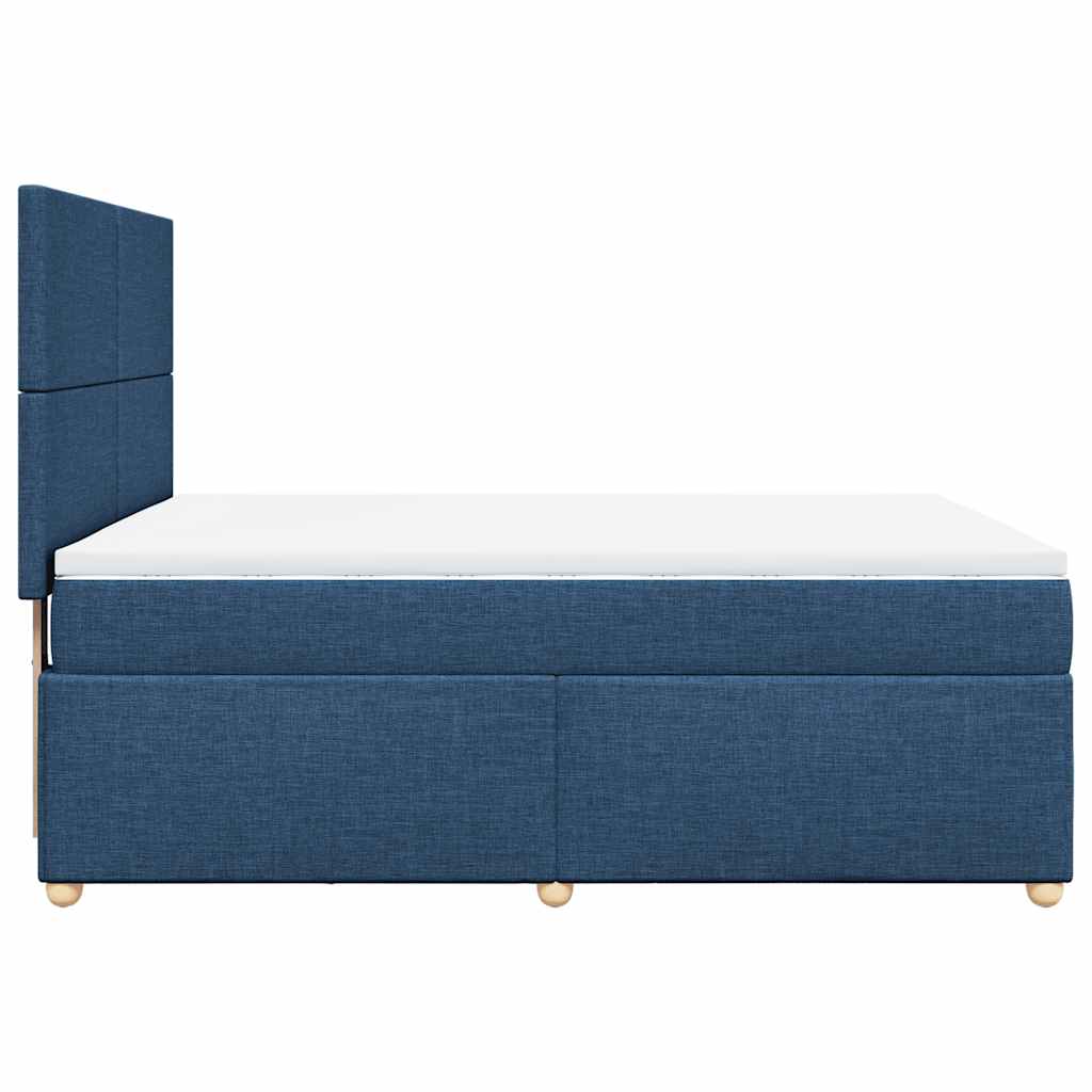 Krevet s oprugama i madracem plavi 140 x 190 cm od tkanine