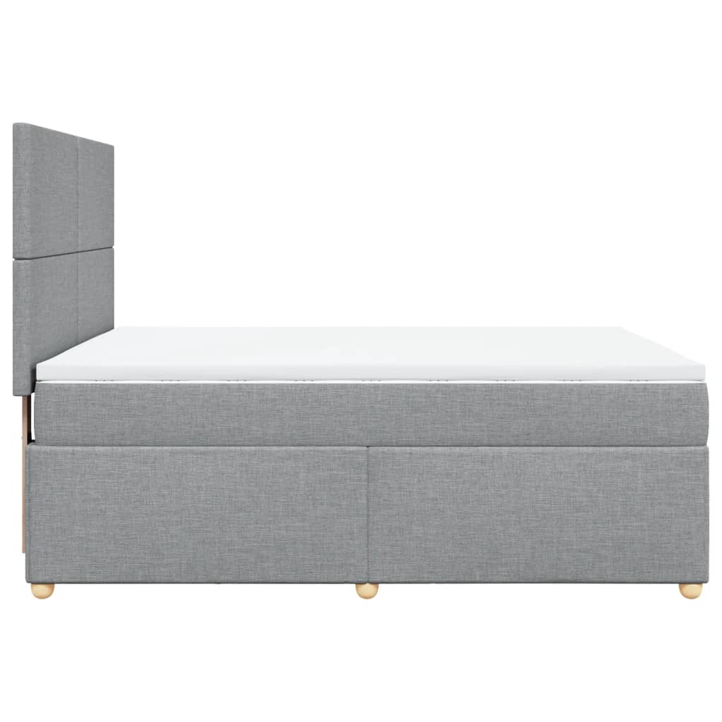 Krevet box spring s madracem svjetlosivi 140x200 cm od tkanine