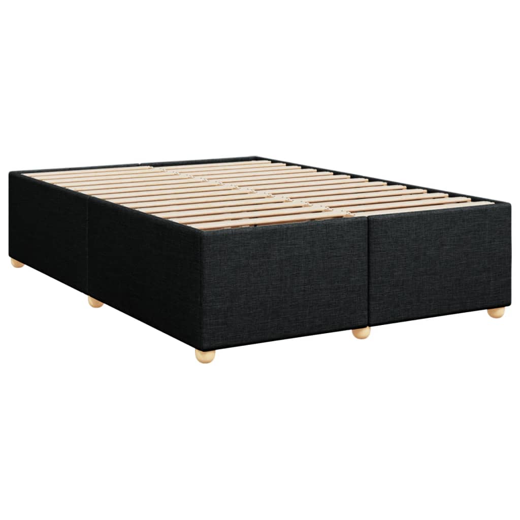 Krevet s oprugama i madracem crni 140x200 cm od tkanine
