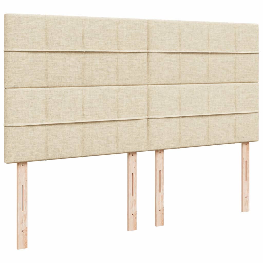Krevet s oprugama i madracem krem 200 x 200 cm od tkanine