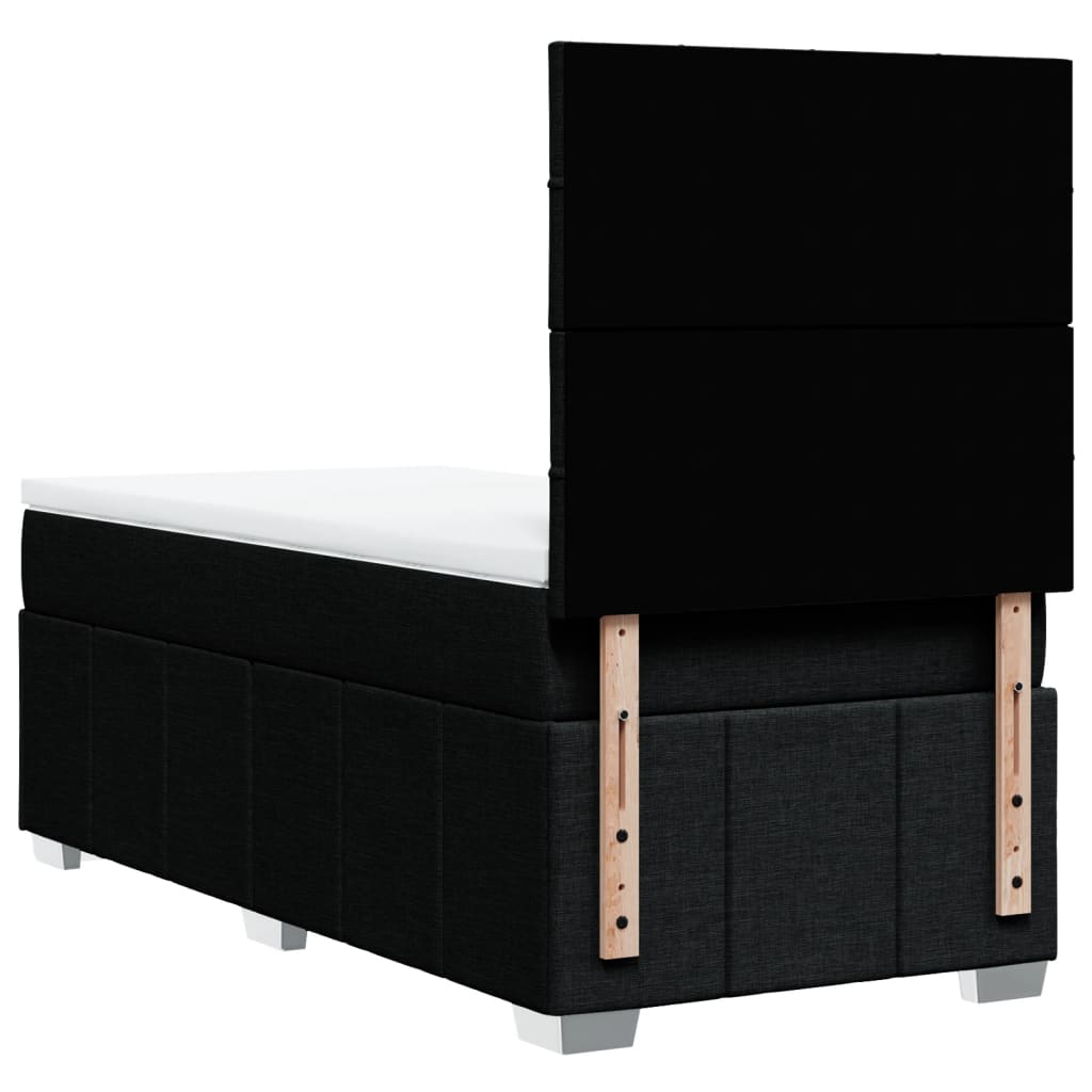 Box spring krevet s madracem crni 80 x 200 cm od tkanine