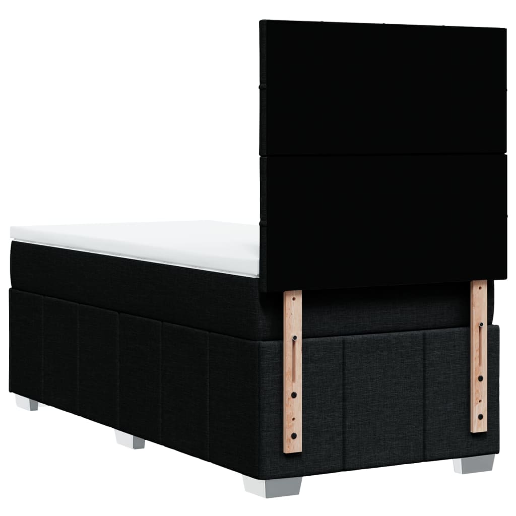 Box spring krevet s madracem crni 90x190 cm od tkanine