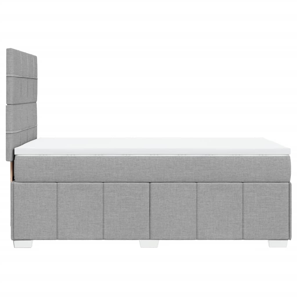 Krevet s oprugama i madracem svjetlosivi 100x200 cm od tkanine