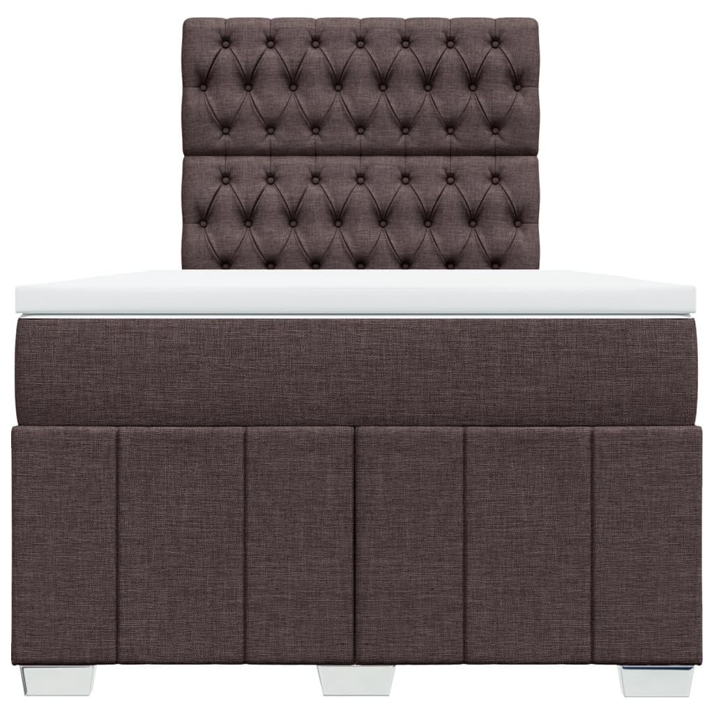Krevet box spring s madracem tamnosmeđi 120 x 190 cm od tkanine