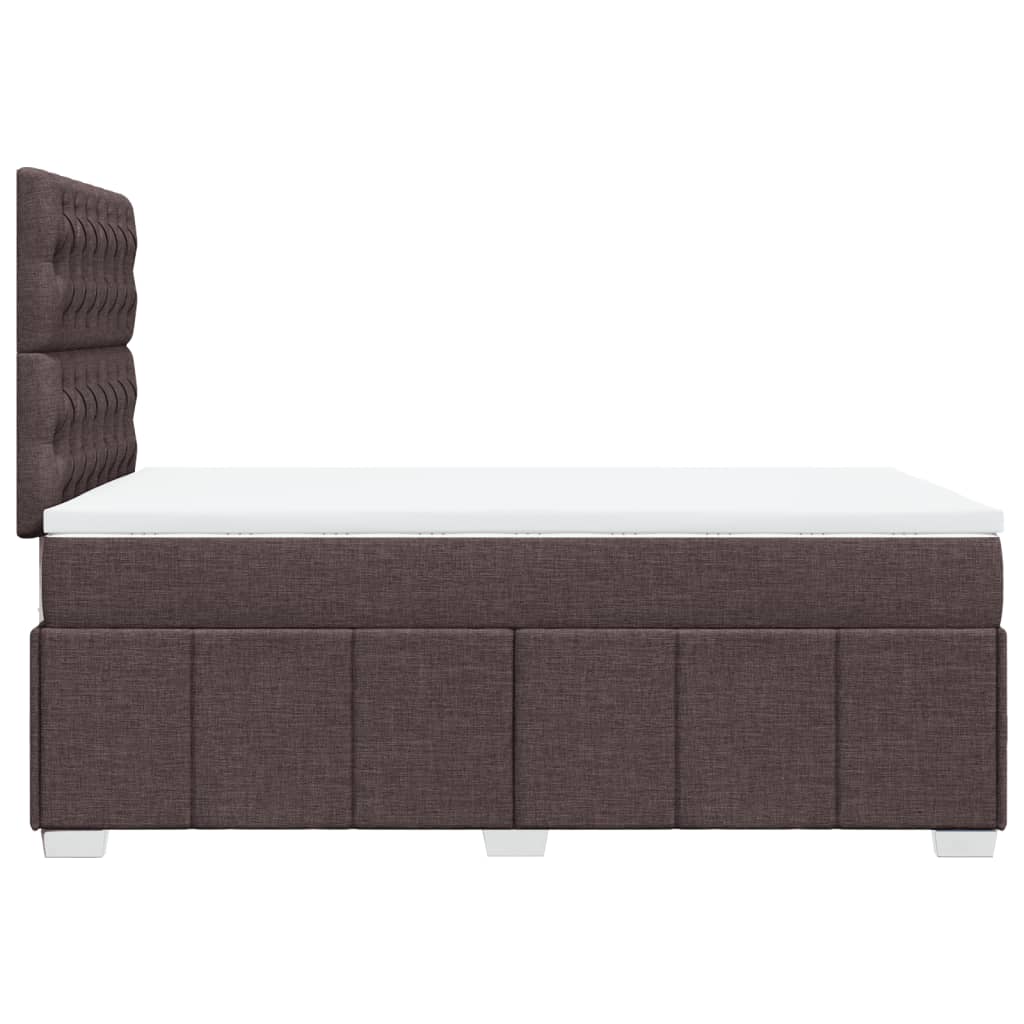 Krevet box spring s madracem tamnosmeđi 120 x 190 cm od tkanine