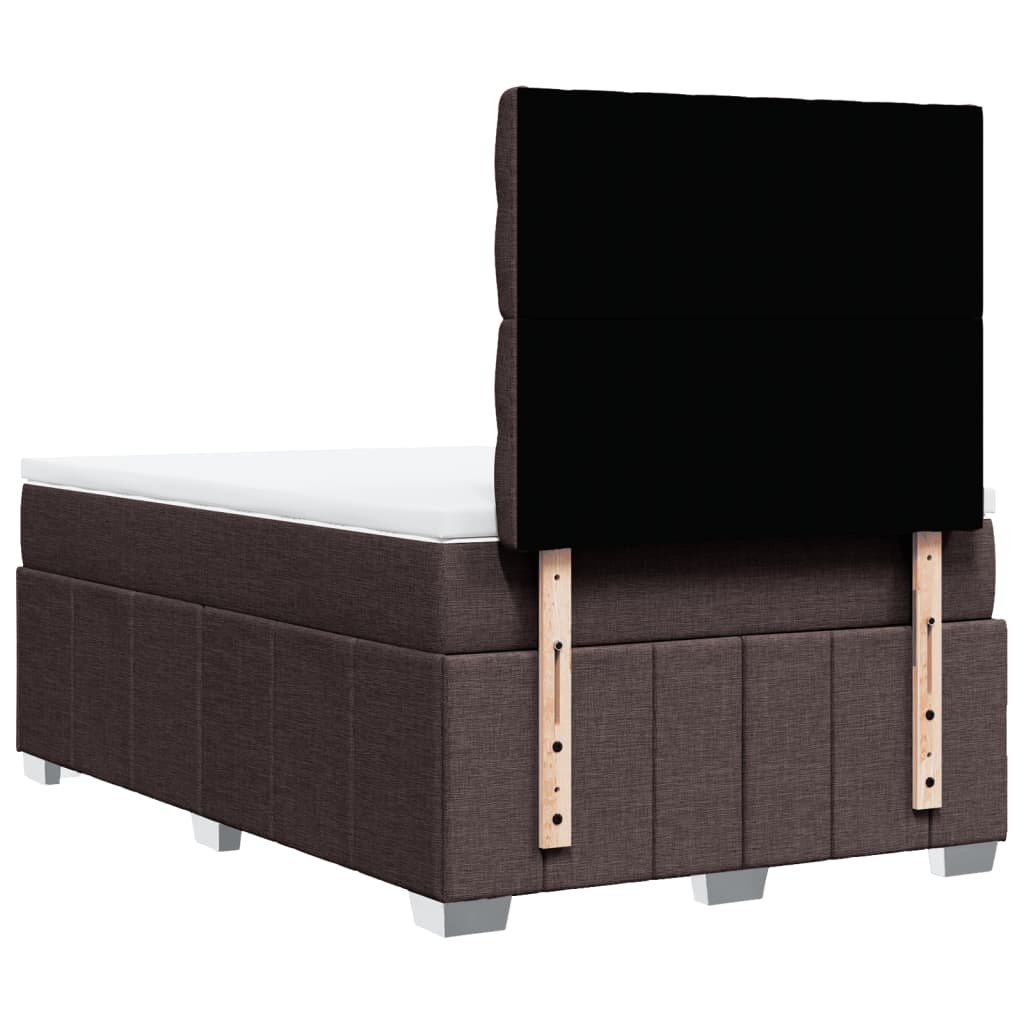 Krevet box spring s madracem tamnosmeđi 120 x 190 cm od tkanine