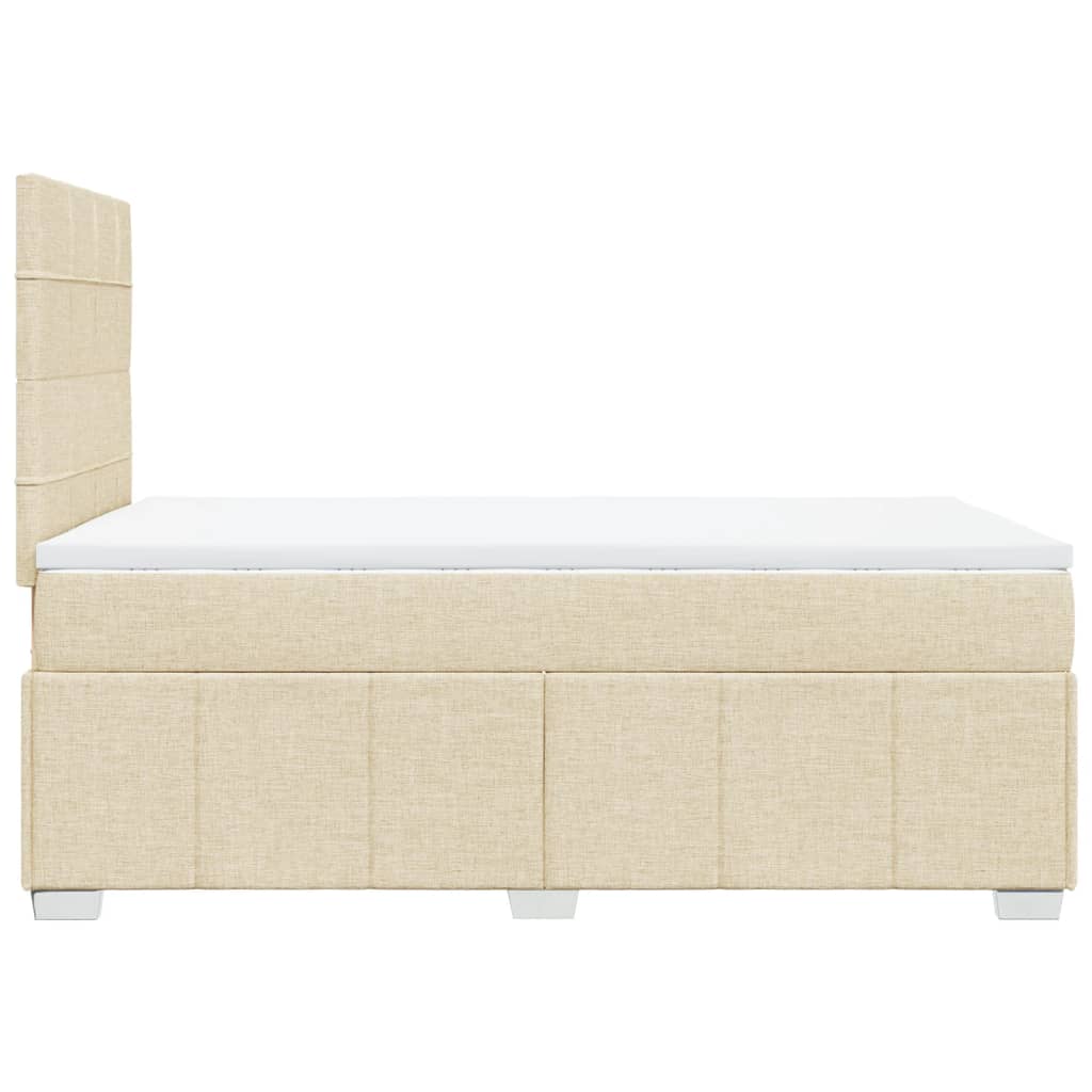 Krevet s oprugama i madracem krem 120 x 200 cm od tkanine