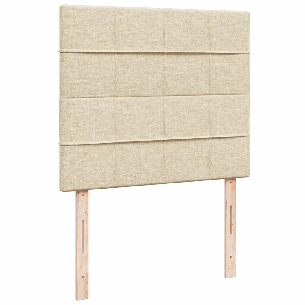 Krevet s oprugama i madracem krem 120 x 200 cm od tkanine