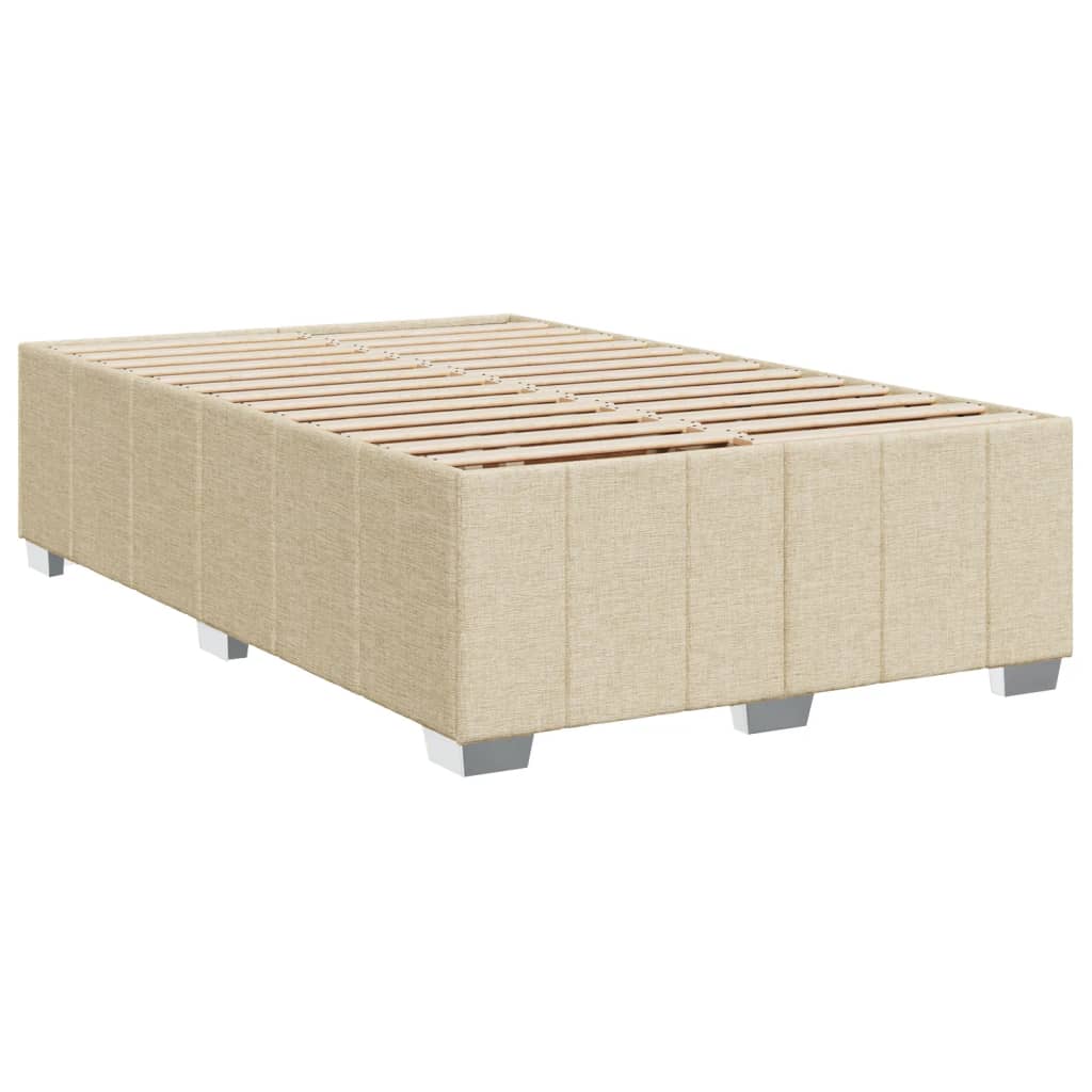 Krevet s oprugama i madracem krem 120 x 200 cm od tkanine