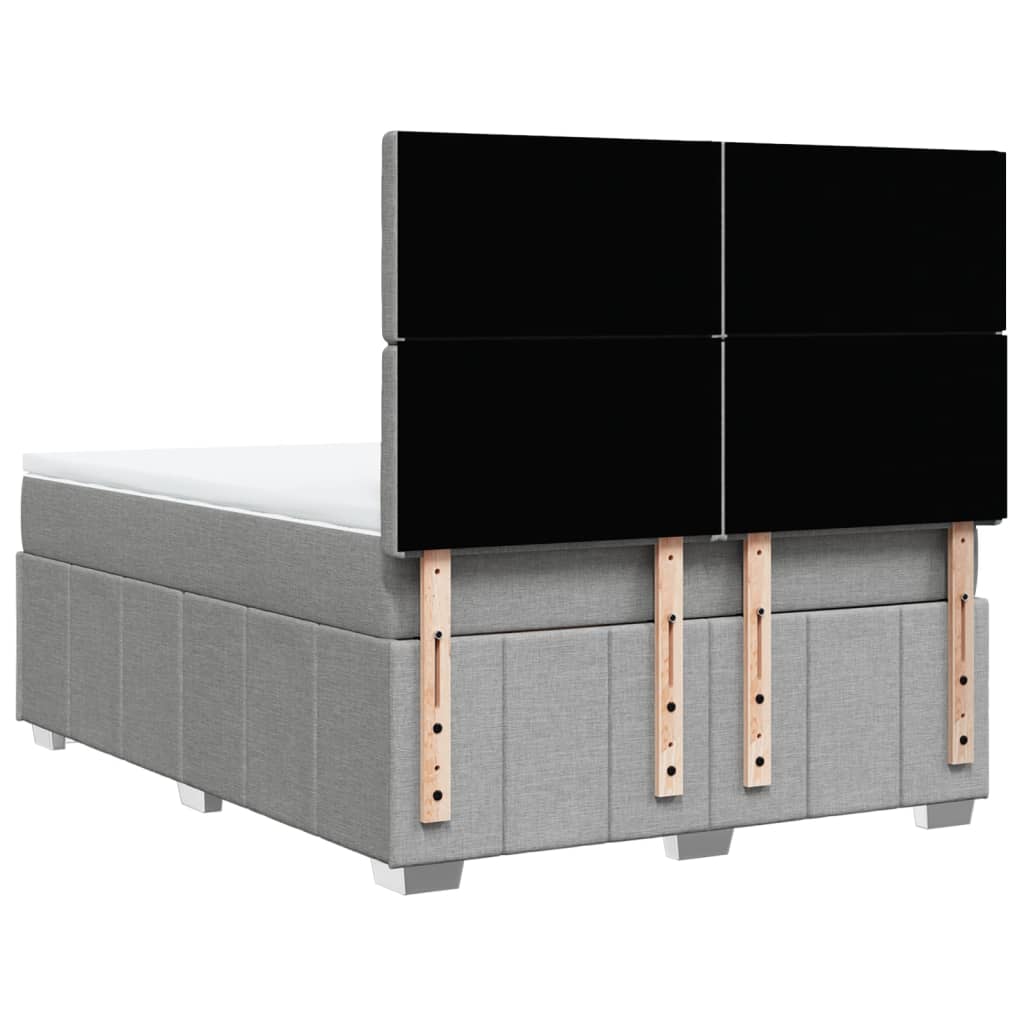 Krevet box spring s madracem svjetlosivi 140x200 cm od tkanine