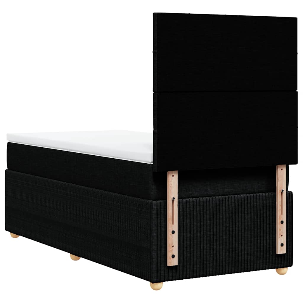 Box spring krevet s madracem crni 90x190 cm od tkanine